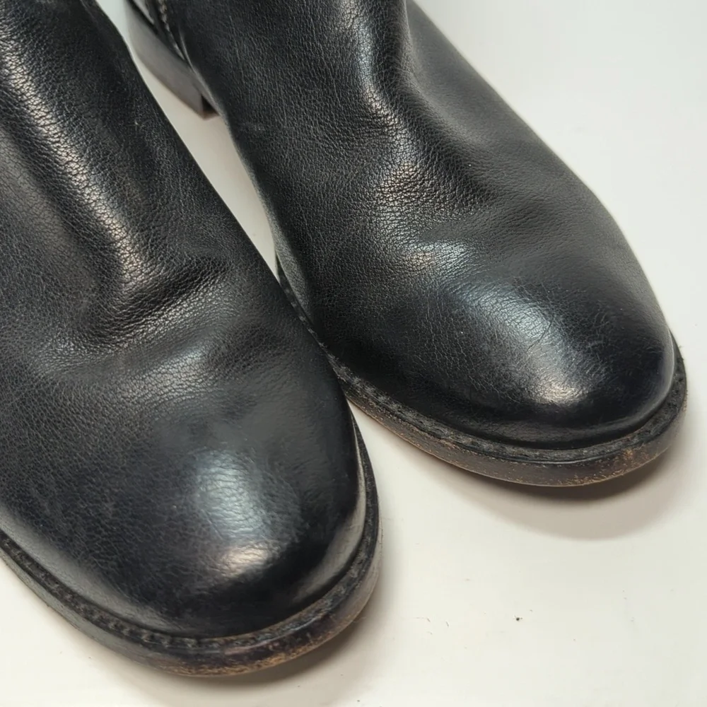 Frye Anna Gore Black Label Leather Ankle Bootie boots womans size 6.5